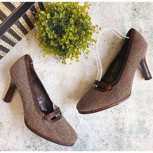 Worthington "Adrian" Tweed Mary Jane Brown Pumps